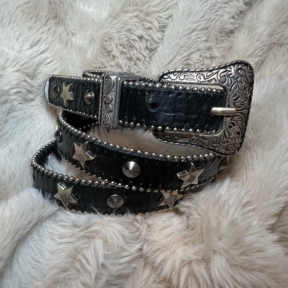 Topshop Star Studded Western-Inspired Faux Leather Belt | Size S/M - Picture 2 of 6